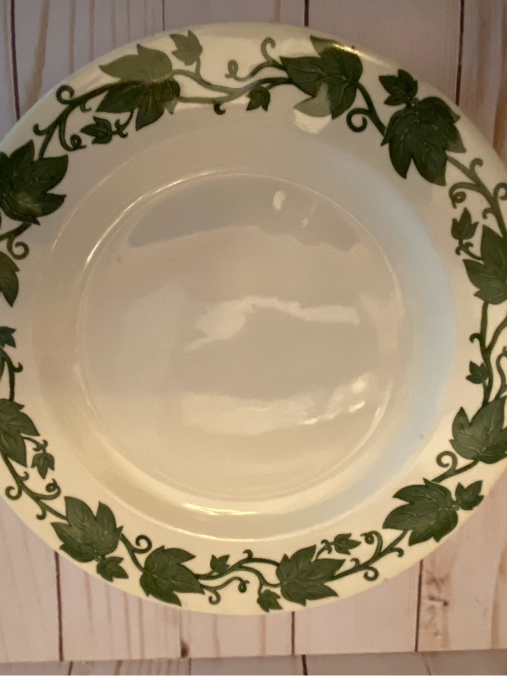 Royal China Ivy Vine Ceramic Dinner Plate - White and Green